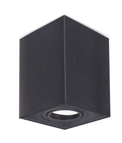 SURFACE: GU10 Square Gimbal Surface Mounted Ceiling Downlight - Matte Black