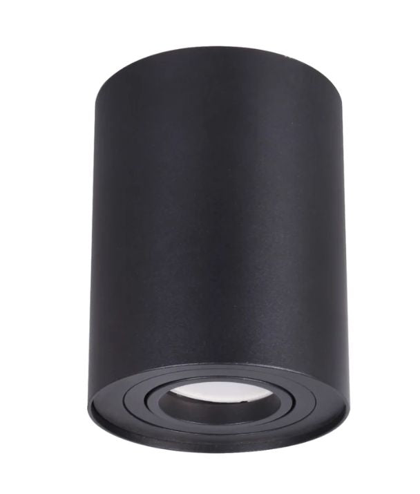 SURFACE: GU10 Round Gimbal Surface Mounted Ceiling Downlight - Matte Black