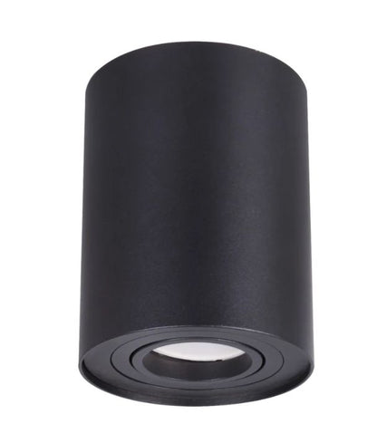 SURFACE: GU10 Round Gimbal Surface Mounted Ceiling Downlight - Matte Black