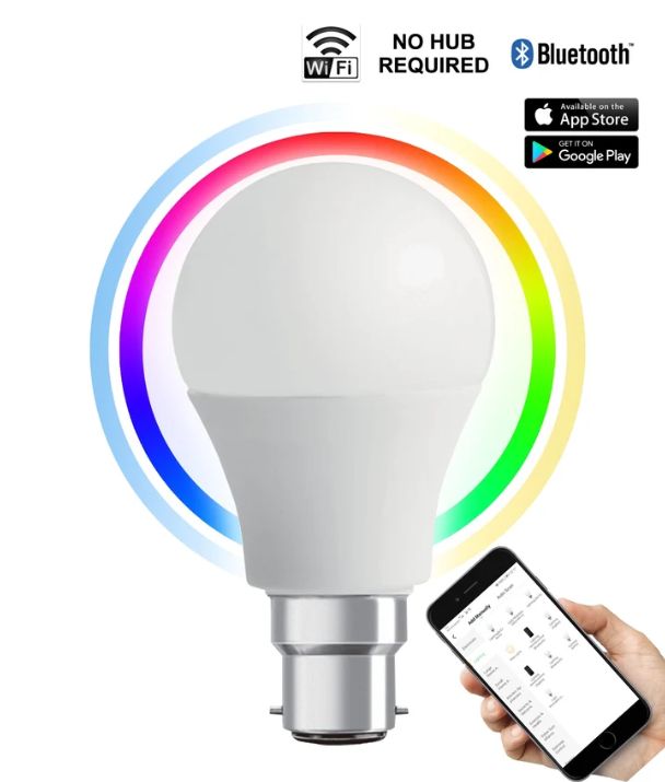 SMTGLS LED Smart Dimmable Tri-CCT+RGB GLS Globes (10W) - Socket: B22