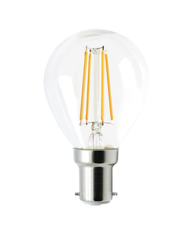 Fancy Round LED Filament Dimmable Globes (4W) - Options: B15 6000K