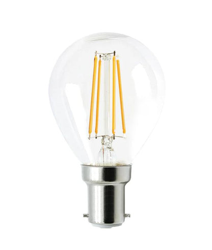 Fancy Round LED Filament Dimmable Globes (4W) - Options: B15 6000K