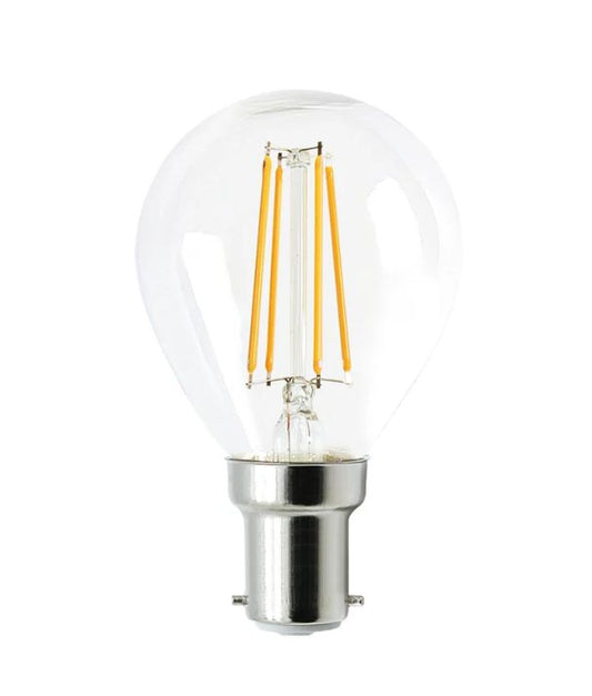 Fancy Round LED Filament Dimmable Globes (4W) - Options: B15 6000K