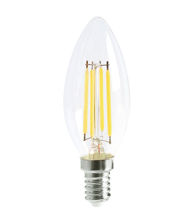 Candle LED Filament Dimmable Globes Clear Diffuser (4W) - Options: E14 6000K