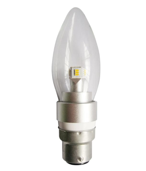 Candle LED Dimmable Globes Clear Diffuser (4W) - Options:  B22 5000K