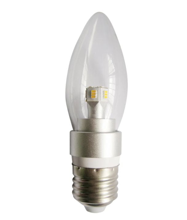 Candle LED Dimmable Globes Clear Diffuser (4W) - Options:  E27 5000K