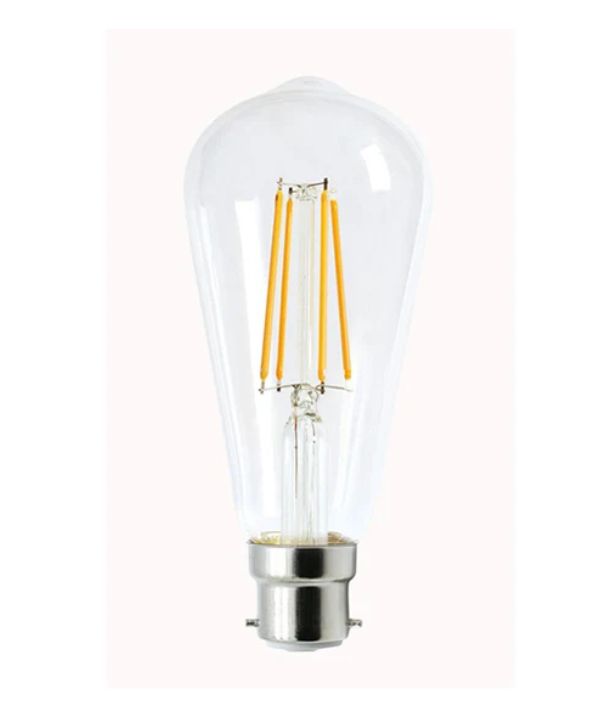 ST64 Pear Shape LED Filament Dimmable Globes Clear Diffuser (8W) - Options: B22 2700K