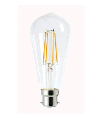 ST64 Pear Shape LED Filament Dimmable Globes Clear Diffuser (8W) - Options: B22 2700K