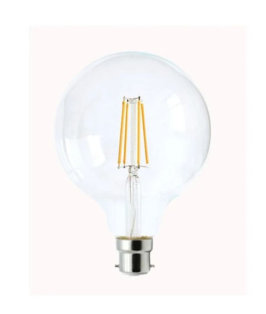 G95 LED Filament Dimmable Globes Clear Diffuser (6W) - Options: B22 6000K