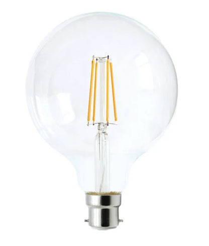 G125 LED Filament Dimmable Globes Clear Diffuser (8W) - Options: B22 6000K