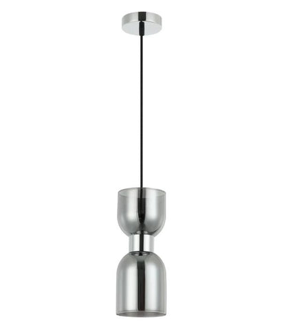 CLESSIDRA: Interior Mirror Finish Smokey Black Glass Ellipse Pendant Lights