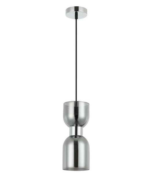 CLESSIDRA: Interior Mirror Finish Smokey Black Glass Ellipse Pendant Lights