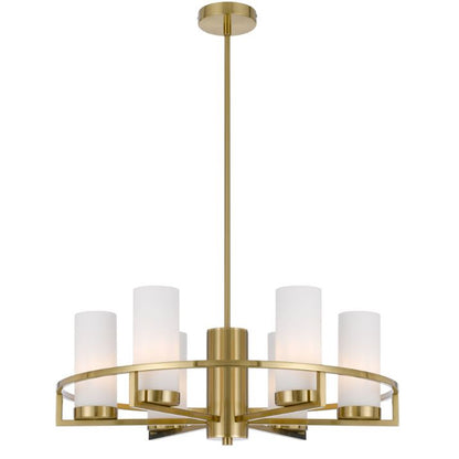 EAMON 6 Pendant Light - Brass/Opal Matt