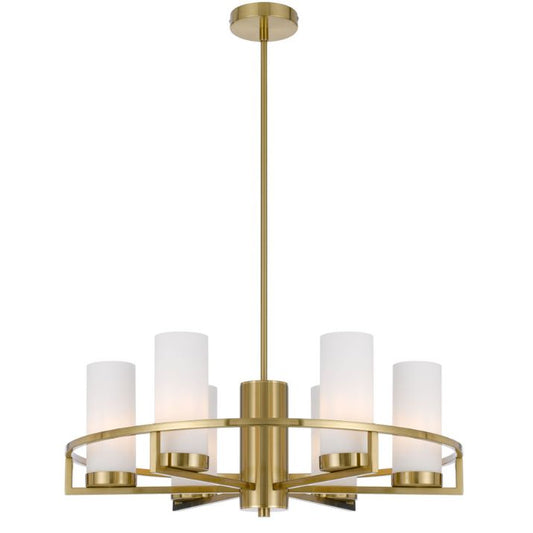 EAMON 6 Pendant Light - Brass/Opal Matt