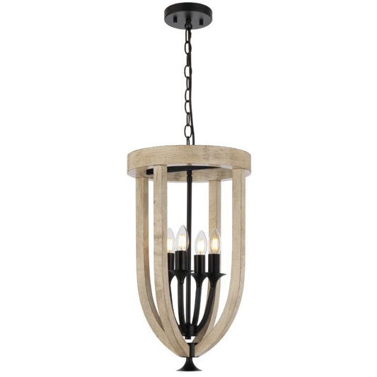 HOSLEY 4 Pendant Light - Woodi Black