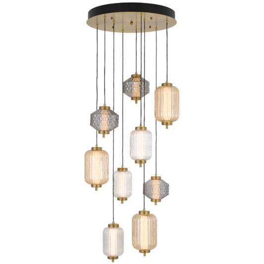 TORSO 9 LED Pendant Light - Brass