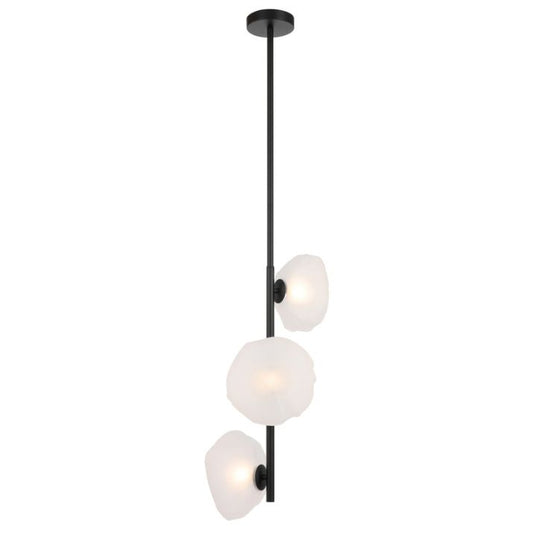 ZECCA 3 Pendant Light Verticle - Black/Frost
