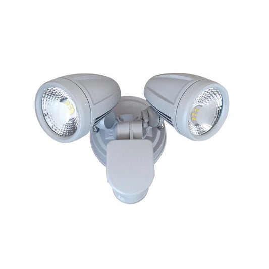 ILLUME Twin Exterior LED Spotlight with Sensor - Silver