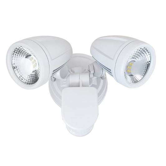 ILLUME Twin Exterior LED Spotlight with Sensor - White