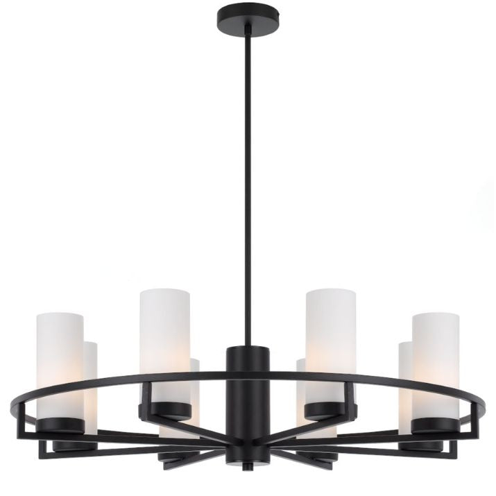 EAMON 8 Pendant Light - Black/Opal Matt