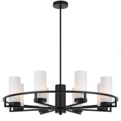 EAMON 8 Pendant Light - Black/Opal Matt