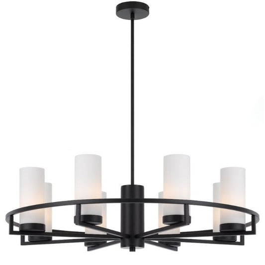 EAMON 8 Pendant Light - Black/Opal Matt