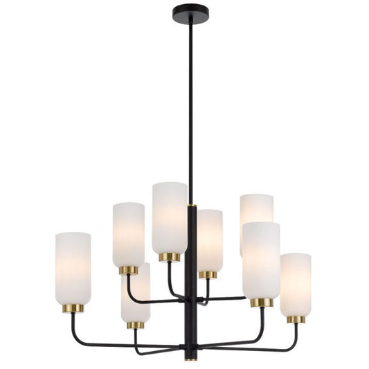 SEBRING 8 Pendant Light - Black/Opal Matt