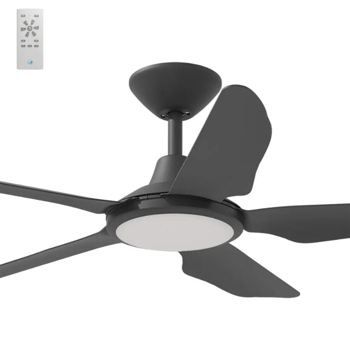 Calibo Storm 42" (1070mm) 5 Blade 18W Tricolour LED Light Indoor/Outdoor DC Ceiling Fan & Remote - Black