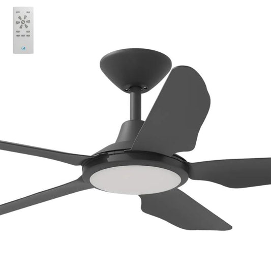 Calibo Storm 42" (1070mm) 5 Blade 18W Tricolour LED Light Indoor/Outdoor DC Ceiling Fan & Remote - Black