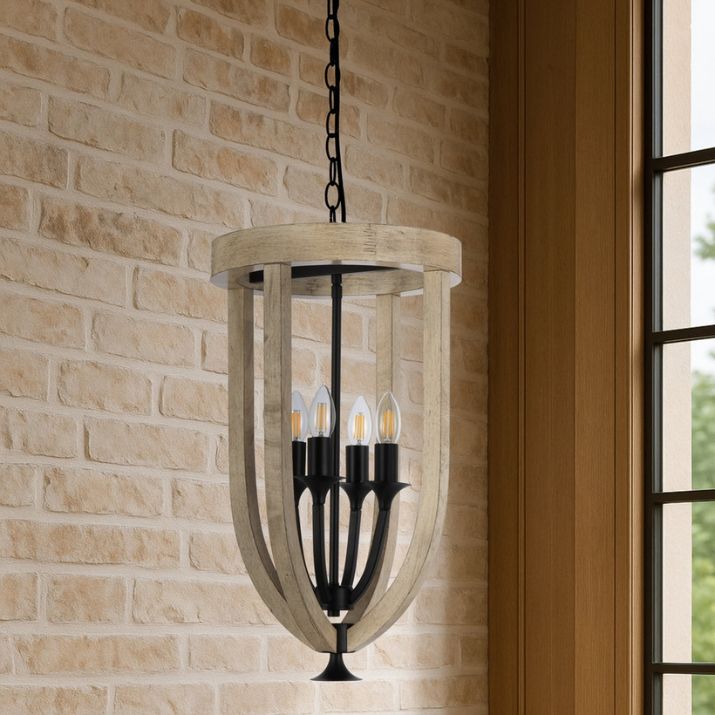 HOSLEY 4 Pendant Light - Woodi Black