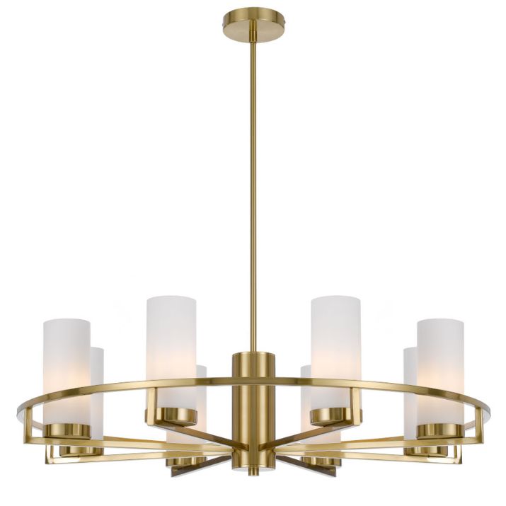 EAMON 8 Pendant Light - Brass/Opal Matt
