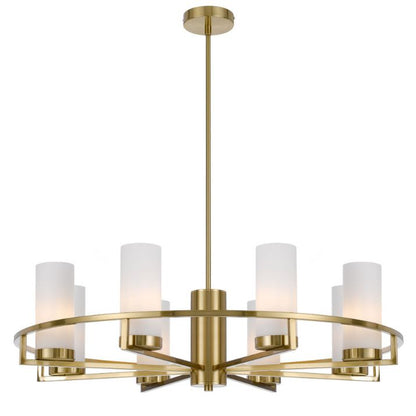 EAMON 8 Pendant Light - Brass/Opal Matt