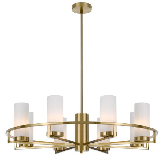 EAMON 8 Pendant Light - Brass/Opal Matt