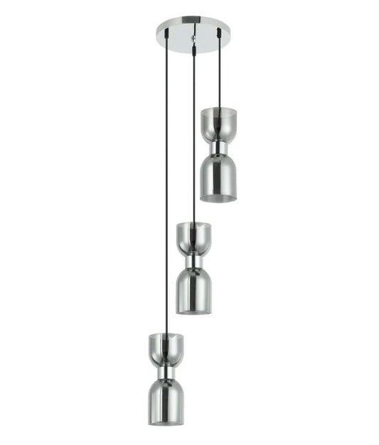 CLESSIDRA: Interior Mirror Finish Smokey Black Multiple Round Base Pendant Lights