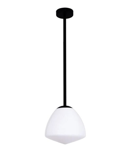 CIOTOLA: Interior Tipped Small Dome Frosted Glass Pendant Lights - Matte Black