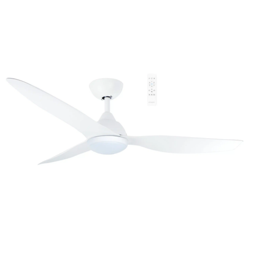 Avoca DC Matt White 52″ Smart Ceiling Fan With WIFI Remote Control + LED Light