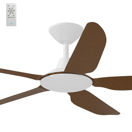 Calibo Storm 48" (1220mm) 5 Blade Indoor/Outdoor DC Ceiling Fan and Remote - White & Koa