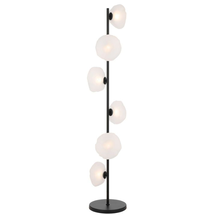 ZECCA 6 Light Floor Lamp - Black/Frost