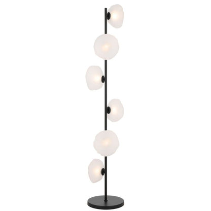 ZECCA 6 Light Floor Lamp - Black/Frost