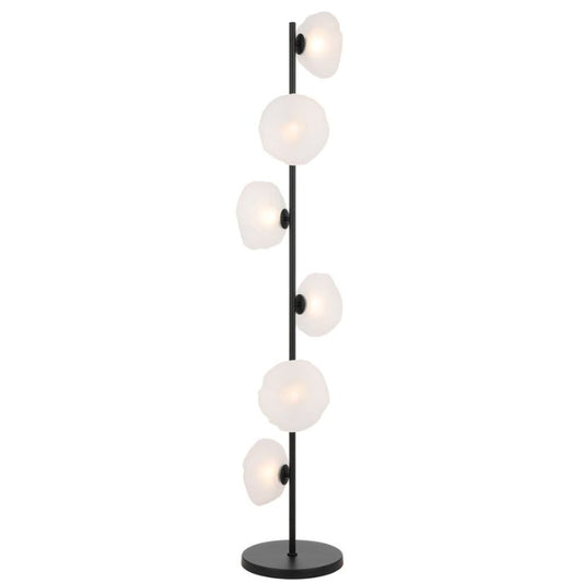 ZECCA 6 Light Floor Lamp - Black/Frost
