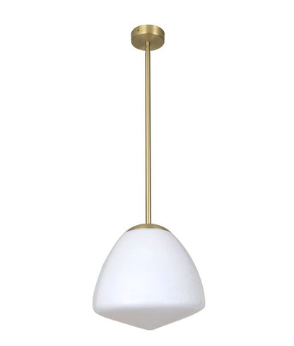 CIOTOLA: Interior Tipped Medium Dome Frosted Glass Pendant Lights - Antique Brass