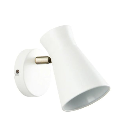 MECTO: Interior Cone Iron Adjustable Shade Antique Brass Highlight Wall Light - Matte White