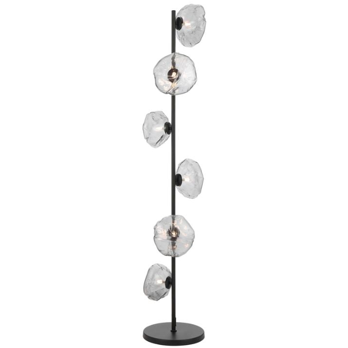ZECCA 6 Light Floor Lamp - Black/Smoke