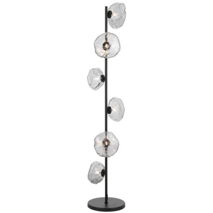 ZECCA 6 Light Floor Lamp - Black/Smoke