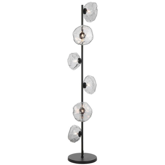 ZECCA 6 Light Floor Lamp - Black/Smoke