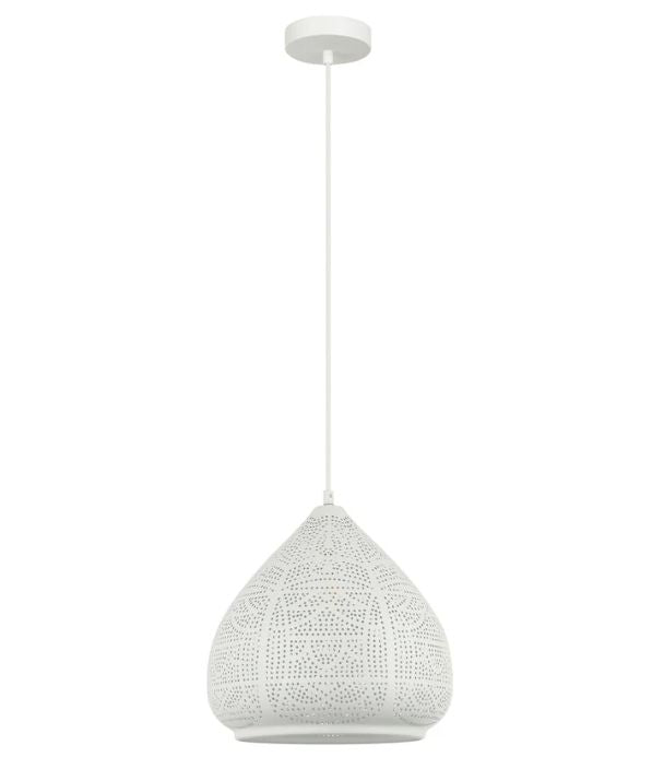 MARRAKESH: Bohemian Interior Ellipse Shape Pendant Lights - White