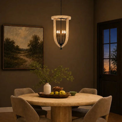 HOSLEY 6 Pendant Light  - Woodi Black