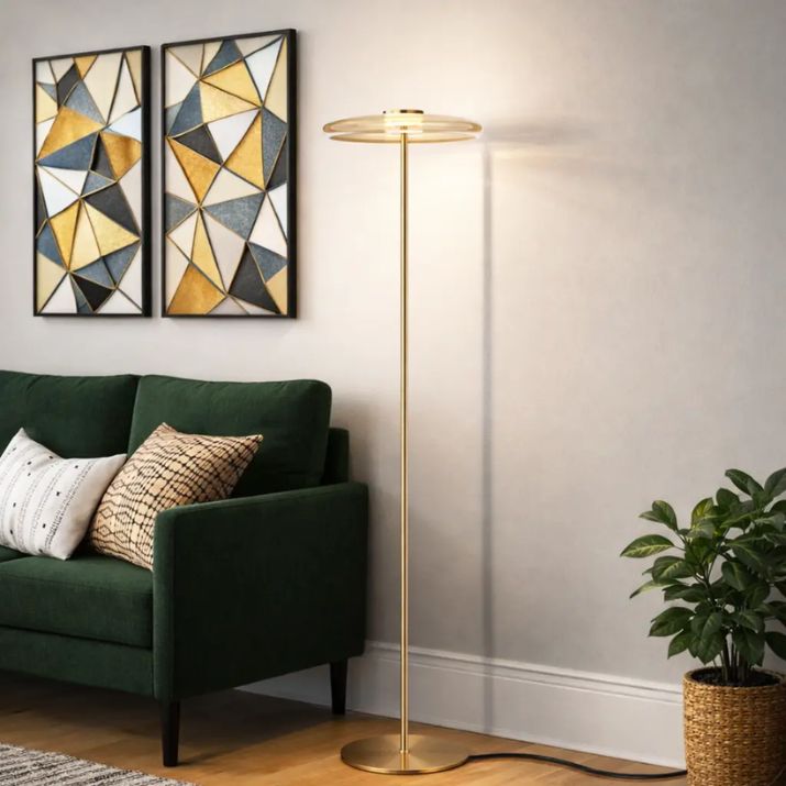 Amity LED Floor Lamp - Brass Matt | Amber