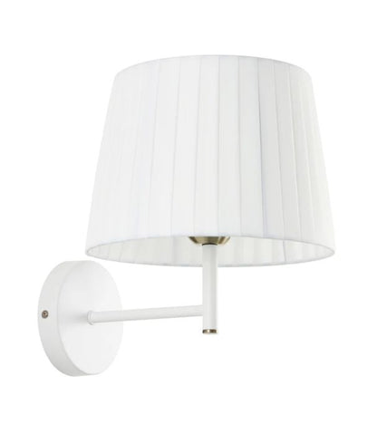 PREGA: Interior Slanted Pleated Fabric Shade Wall Light - White