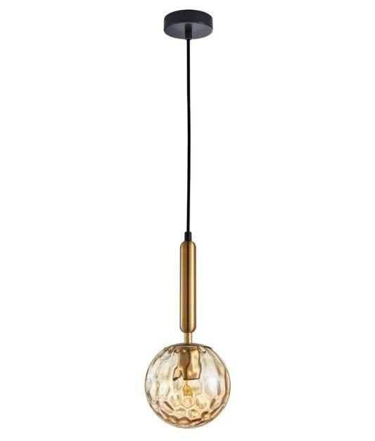 TRATTINO: Interior Smokey Black Spherical Glass Pendant Light